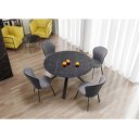 ALMERA bővíthető étkezőasztal 130–180 cm – fekete márvány / fekete