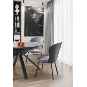 ALMERA bővíthető étkezőasztal 130–180 cm – fekete márvány / fekete