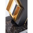 LUCENTE bővíthető étkezőasztal 160–200 cm – fehér márvány / fekete–arany