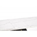 LUCENTE bővíthető étkezőasztal 160–200 cm – fehér márvány / fekete–arany