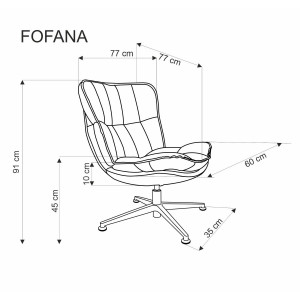 LYNX modern forgófotel – krém
