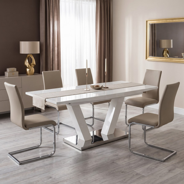 BELLAVISTA bővíthető étkezőasztal 160–200 cm – fehér