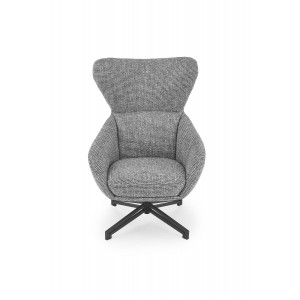 HUXLEY modern forgófotel lábtartóval – szürke