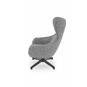 HUXLEY modern forgófotel lábtartóval – szürke