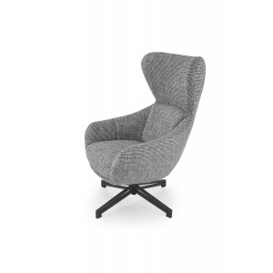 HUXLEY modern forgófotel lábtartóval – szürke