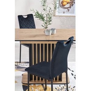 ARTESIA bővíthető étkezőasztal 120–158 cm – Artisan tölgy / fekete