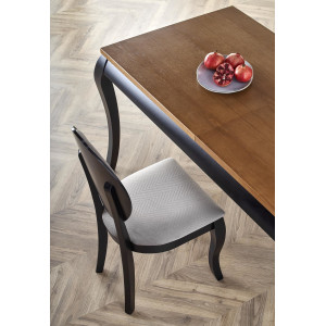 ASHFORD bővíthető étkezőasztal 160–240 cm – sötét tölgy / fekete