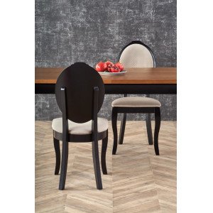 ASHFORD bővíthető étkezőasztal 160–240 cm – sötét tölgy / fekete