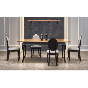 ASHFORD bővíthető étkezőasztal 160–240 cm – sötét tölgy / fekete