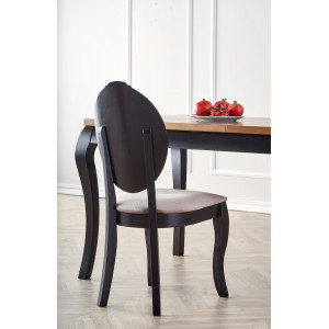 ASHFORD bővíthető étkezőasztal 160–240 cm – sötét tölgy / fekete