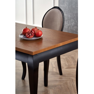 ASHFORD bővíthető étkezőasztal 160–240 cm – sötét tölgy / fekete