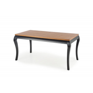 ASHFORD bővíthető étkezőasztal 160–240 cm – sötét tölgy / fekete
