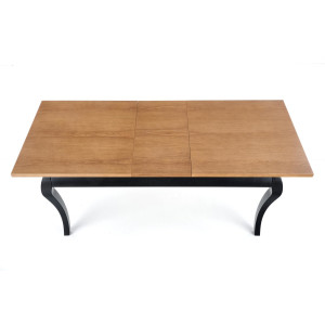 ASHFORD bővíthető étkezőasztal 160–240 cm – sötét tölgy / fekete