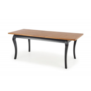 ASHFORD bővíthető étkezőasztal 160–240 cm – sötét tölgy / fekete