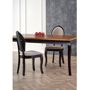 ASHFORD bővíthető étkezőasztal 160–240 cm – sötét tölgy / fekete
