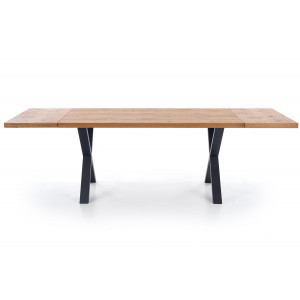 VALCER bővíthető étkezőasztal 160–250 cm – világos tölgy / fekete