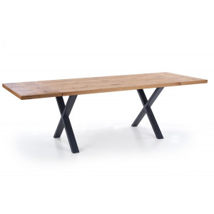 VALCER bővíthető étkezőasztal 160–250 cm – világos tölgy / fekete
