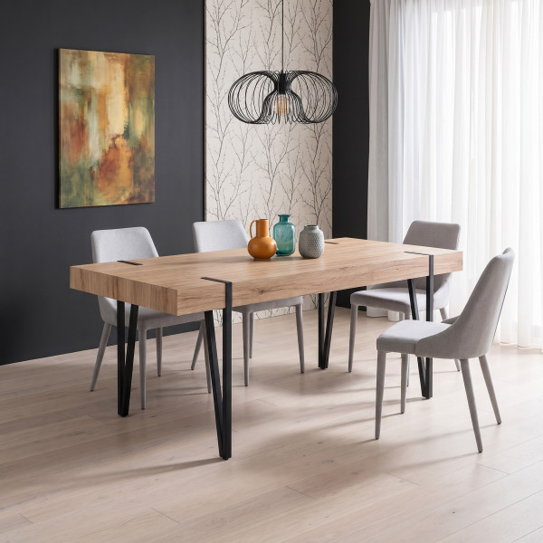 BRIXTON étkezőasztal 170 cm – San Remo tölgy / fekete