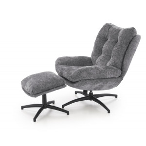 NEXUS modern forgófotel lábtartóval – szürke