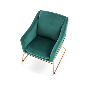 SAVOY modern bársony fotel – sötétzöld