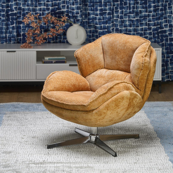 MORGAN modern forgófotel – mustársárga