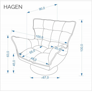 KENZO modern forgófotel – szürke