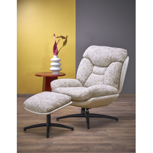 KENDRICK modern fotel lábtartóval – bézs