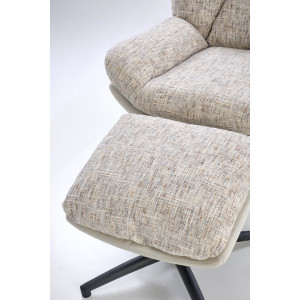 KENDRICK modern fotel lábtartóval – bézs