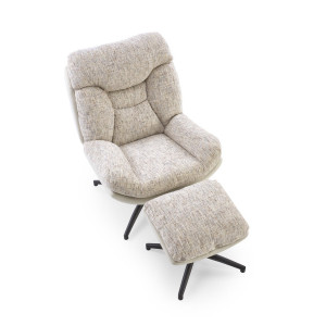 KENDRICK modern fotel lábtartóval – bézs