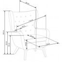 MADDOX klasszikus bársony fotel – szürke