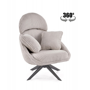 HAYDEN modern kordbársony fotel – cappuccino