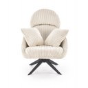 HAYDEN modern kordbársony fotel – krém
