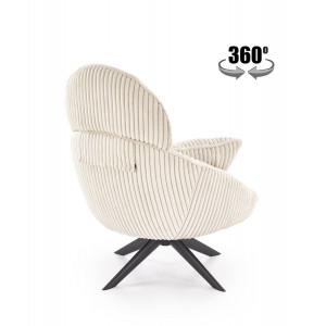 HAYDEN modern kordbársony fotel – krém