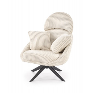 HAYDEN modern kordbársony fotel – krém