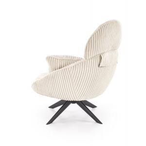 HAYDEN modern kordbársony fotel – krém