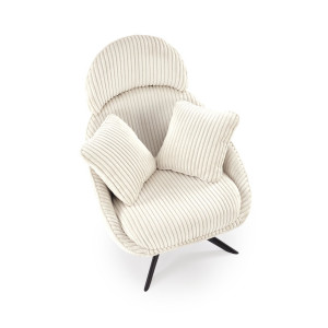 HAYDEN modern kordbársony fotel – krém
