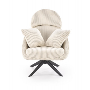 HAYDEN modern kordbársony fotel – krém