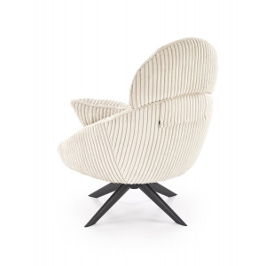 HAYDEN modern kordbársony fotel – krém