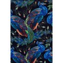 PEACOCK modern bársony fotel – fekete
