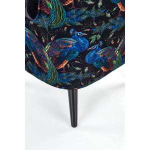 PEACOCK modern bársony fotel – fekete