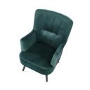 PEACOCK modern bársony fotel – sötétzöld