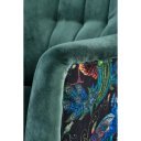 PEACOCK modern bársony fotel – sötétzöld