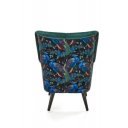 PEACOCK modern bársony fotel – sötétzöld