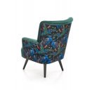 PEACOCK modern bársony fotel – sötétzöld