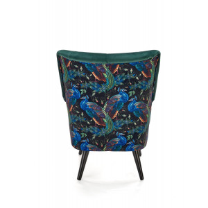 PEACOCK modern bársony fotel – sötétzöld