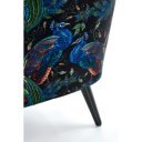 PEACOCK modern bársony fotel – sötétkék