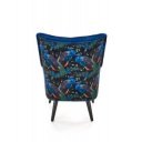 PEACOCK modern bársony fotel – sötétkék