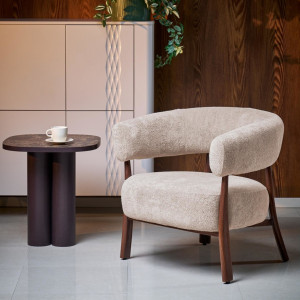 TRAVIS modern fotel – cappuccino / dió HALMAR