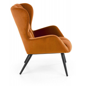 THEODORE modern bársony fotel – fahéj