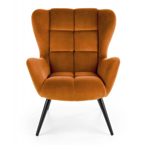 THEODORE modern bársony fotel – fahéj